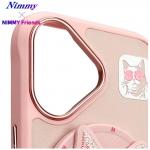 Carcasa Nimmy Glasses Cool Cat, cu MagSafe, compatibila cu iPhone 16, Roz 11 - lerato.ro