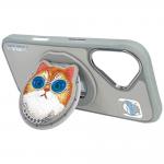 Carcasa Nimmy Glasses Cool Cat, cu MagSafe, compatibila cu iPhone 16, Gri 15 - lerato.ro
