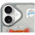 Carcasa Nimmy Glasses Cool Cat, cu MagSafe, compatibila cu iPhone 16, Gri 7 - lerato.ro