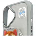 Carcasa Nimmy Glasses Cool Cat, cu MagSafe, compatibila cu iPhone 16, Gri 10 - lerato.ro
