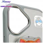Carcasa Nimmy Glasses Cool Cat, cu MagSafe, compatibila cu iPhone 16, Gri 11 - lerato.ro
