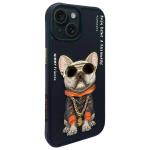 Carcasa Nimmy Glasses Cool Dog compatibila cu iPhone 15, Negru 3 - lerato.ro