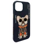 Carcasa Nimmy Glasses Cool Dog compatibila cu iPhone 15, Negru 8 - lerato.ro