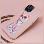 Carcasa Nimmy Glasses Cool Cat compatibila cu iPhone 15 Pro, Roz 10 - lerato.ro