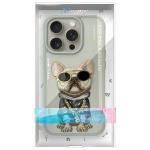 Carcasa Nimmy Glasses Cool Dog compatibila cu iPhone 15 Pro, Gri 10 - lerato.ro