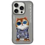 Carcasa Nimmy Glasses Cool Cat compatibila cu iPhone 16 Pro, Gri 2 - lerato.ro