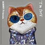 Carcasa Nimmy Glasses Cool Cat compatibila cu iPhone 16 Pro, Gri 8 - lerato.ro