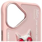 Carcasa Nimmy Glasses Cool Cat compatibila cu iPhone 16, Roz 6 - lerato.ro
