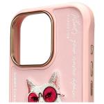 Carcasa Nimmy Glasses Cool Cat compatibila cu iPhone 16 Pro Max, Roz 4 - lerato.ro