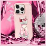 Carcasa Nimmy Glasses Cool Cat compatibila cu iPhone 16 Pro Max, Roz 9 - lerato.ro
