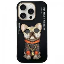 Carcasa Nimmy Glasses Cool Dog compatibila cu iPhone 16 Pro, Negru