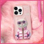 Carcasa Nimmy Cool&Cute 2.0 Cat compatibila cu iPhone 15 Pro, Roz 10 - lerato.ro