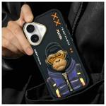 Carcasa Nimmy Cool&Cute 2.0 Monkey compatibila cu iPhone 16, Negru 12 - lerato.ro