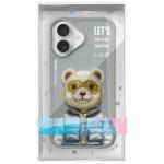 Carcasa Nimmy Cool&Cute 2.0 Bear compatibila cu iPhone 16, Gri 13 - lerato.ro