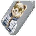 Carcasa Nimmy Cool&Cute 2.0 Bear compatibila cu iPhone 16, Gri 8 - lerato.ro
