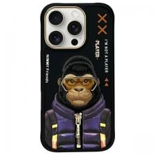 Carcasa Nimmy Cool&Cute 2.0 Monkey compatibila cu iPhone 16 Pro, Negru