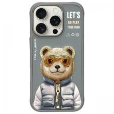 Carcasa Nimmy Cool&Cute 2.0 Bear compatibila cu iPhone 16 Pro, Gri