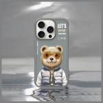 Carcasa Nimmy Cool&Cute 2.0 Bear compatibila cu iPhone 16 Pro, Gri 9 - lerato.ro