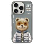 Carcasa Nimmy Cool&Cute 2.0 Bear compatibila cu iPhone 16 Pro Max, Gri 2 - lerato.ro
