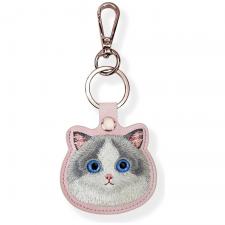 Husa protectie cu breloc Nimmy Big Eyed Pet 2.0 Cat pentru Pet Tracker, Roz