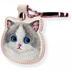 Husa protectie cu breloc Nimmy Big Eyed Pet 2.0 Cat pentru Pet Tracker, Roz 4 - lerato.ro