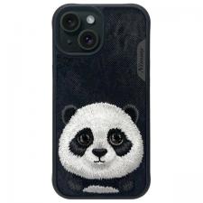 Carcasa Nimmy Big Eyed Pet Panda 2.0 compatibila cu iPhone 15, Negru