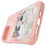 Carcasa Nimmy Big Eyed Pet Cat 2.0 compatibila cu iPhone 15 Pro, Roz 7 - lerato.ro