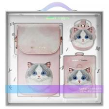 Huse universale / waterproof pentru telefoane, Kit Nimmy Big Eyed Pet 2.0 Panda 3-in-1, Geanta, Portofel si Protectie AirTag, Roz, lerato.ro