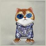Borseta universala Nimmy Crossbody Glasses Cool Cat, Gri 4 - lerato.ro