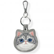 Husa protectie cu breloc Nimmy New Big Eyed Pet 2.0 Cat pentru Pet Tracker, Gri