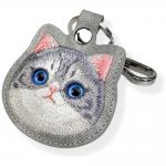 Husa protectie cu breloc Nimmy New Big Eyed Pet 2.0 Cat pentru Pet Tracker, Gri 4 - lerato.ro