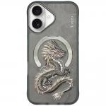 Carcasa Nimmy Dragon, cu MagSafe, compatibila cu iPhone 16, Gri 2 - lerato.ro