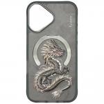 Carcasa Nimmy Dragon, cu MagSafe, compatibila cu iPhone 16, Gri 3 - lerato.ro