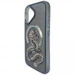 Carcasa Nimmy Dragon, cu MagSafe, compatibila cu iPhone 16, Gri 5 - lerato.ro