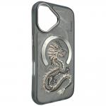 Carcasa Nimmy Dragon, cu MagSafe, compatibila cu iPhone 16, Gri 6 - lerato.ro