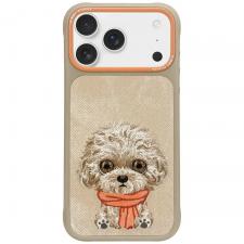 Carcasa Nimmy Big Eyed Pet 2.0 Dog compatibila cu iPhone 17 Pro Max, Bej