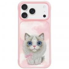 Carcasa Nimmy Big Eyed Pet 2.0 Cat compatibila cu iPhone 17, Roz