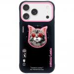 Carcasa Nimmy Glasses Cool Cat cu MagSafe compatibila cu iPhone 17, Negru / Roz 2 - lerato.ro