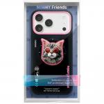 Carcasa Nimmy Glasses Cool Cat cu MagSafe compatibila cu iPhone 17 Pro Max, Negru / Roz 3 - lerato.ro