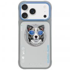 Carcasa Nimmy Glasses Cool Dog cu MagSafe compatibila cu iPhone 17, Gri