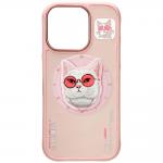 Carcasa Nimmy Glasses Cool Cat cu MagSafe compatibila cu iPhone 16 Pro Max, Roz 7 - lerato.ro