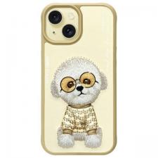 Carcasa Nimmy Glasses Cool Dog compatibila cu iPhone 15, Khaki