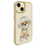 Carcasa Nimmy Glasses Cool Dog compatibila cu iPhone 15, Khaki 3 - lerato.ro