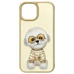 Carcasa Nimmy Glasses Cool Dog compatibila cu iPhone 15, Khaki 5 - lerato.ro
