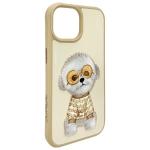 Carcasa Nimmy Glasses Cool Dog compatibila cu iPhone 15, Khaki 8 - lerato.ro