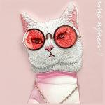 Carcasa Nimmy Glasses Cool Cat compatibila cu iPhone 15, Roz 12 - lerato.ro