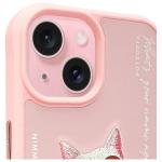 Carcasa Nimmy Glasses Cool Cat compatibila cu iPhone 15, Roz 4 - lerato.ro