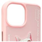 Carcasa Nimmy Glasses Cool Cat compatibila cu iPhone 15, Roz 9 - lerato.ro