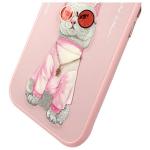 Carcasa Nimmy Glasses Cool Cat compatibila cu iPhone 15, Roz 11 - lerato.ro