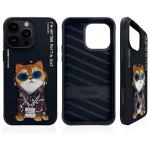 Carcasa Nimmy Glasses Cool Cat compatibila cu iPhone 15 Pro, Negru 3 - lerato.ro